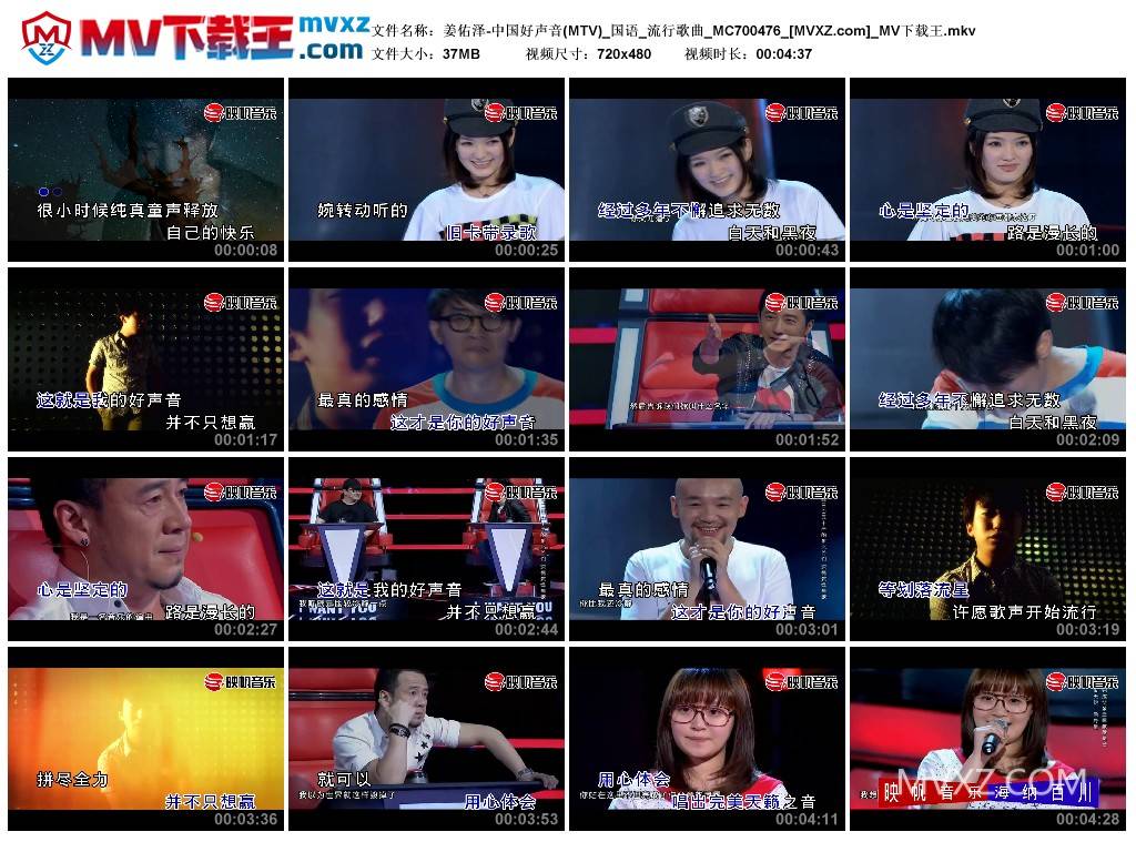 姜佑泽-中国好声音(MTV)_国语_流行歌曲_MC700476